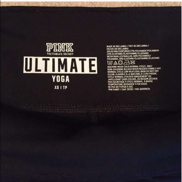 PINK Black Cropped Mesh Leggings - XS - Picture 2 of 3